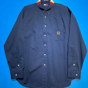 Tommy Hilfiger Dark Blue Shirt with Embroidered Crest